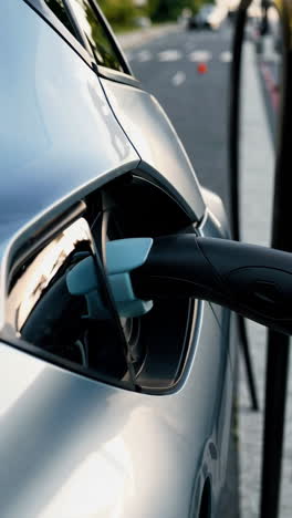 electric car charging and modern car details