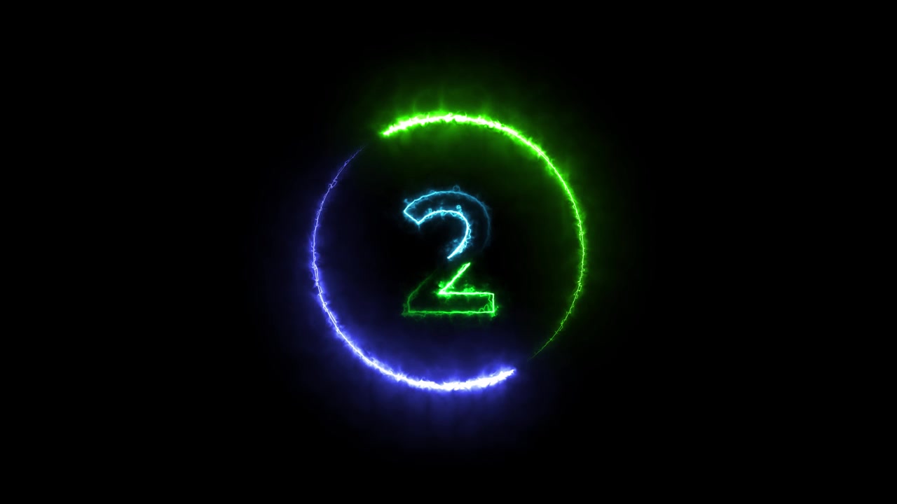 Digital Countdown Timer with Glowing Neon Numbers