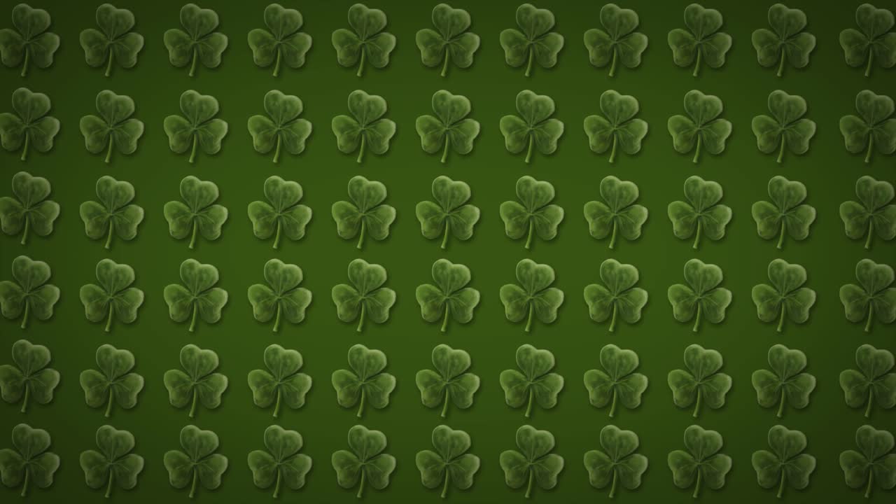 Animated Repeating Pattern of Green Shamrocks