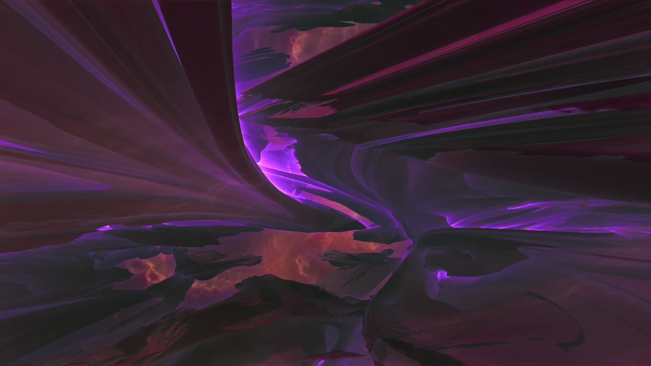 Mystical purple fractal planet floating in ambient outer space visuals
