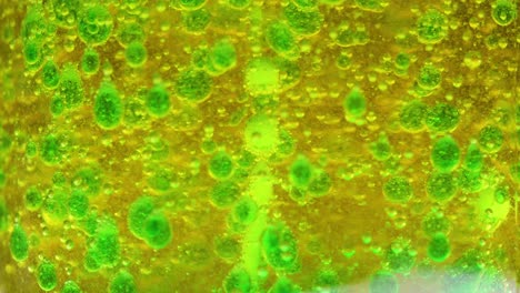 green and yellow abstract liquid bubbles