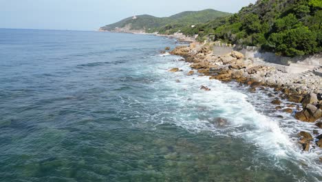 quercianella: a little paradise on the coast of tuskany in italy by drone