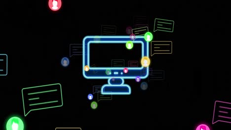 animación de iconos de medios a través de la computadora