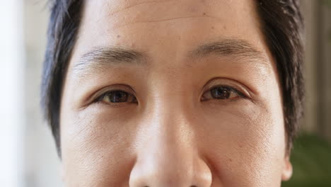 close-up of person's face, focusing on eyes and facial expression