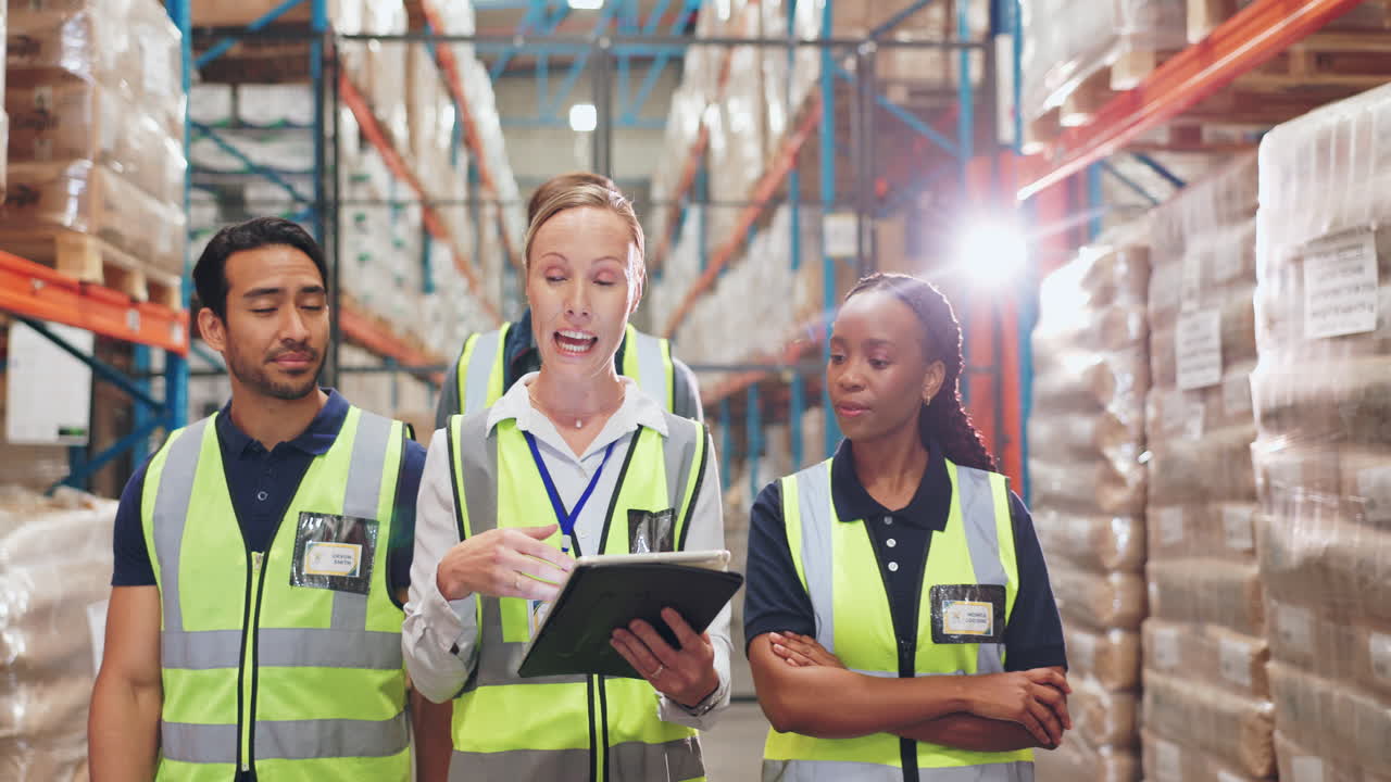 Warehouse Team Inspecting Inventory