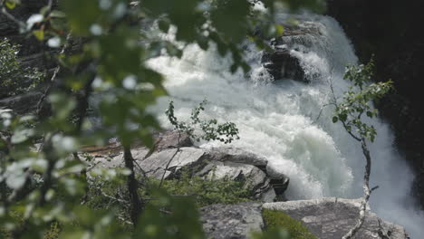 powerful waterfall in wild nature