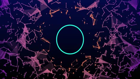 animación de puntos y formas con círculo sobre fondo negro