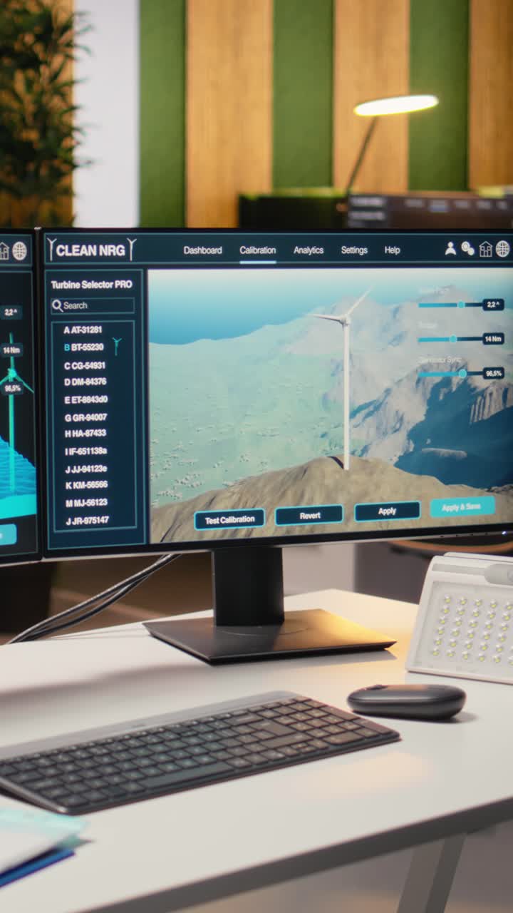 Software interface on PC used for planning wind farm layouts