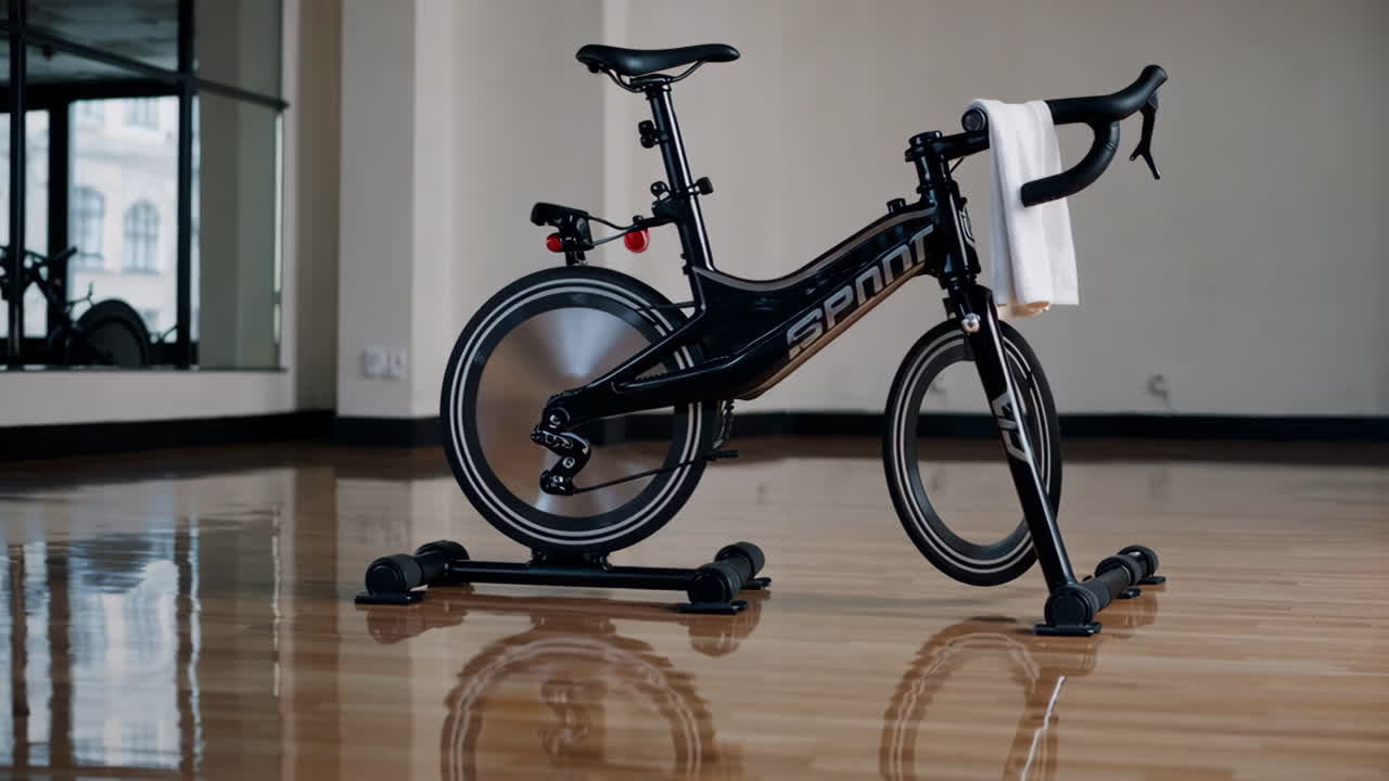 Stationary Exercise Bike in a Gym