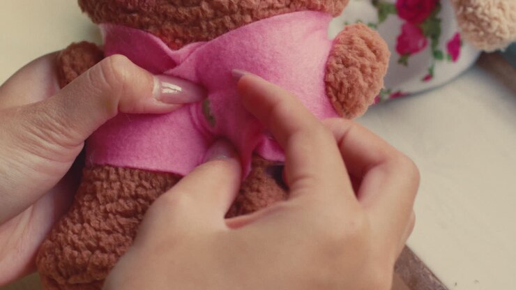 Sewing a Pink Outfit for a Teddy Bear