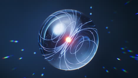física cuántica y fondo científico, renderización en 3d.