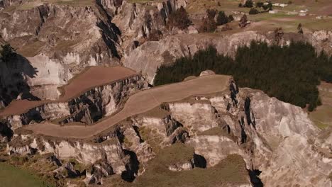 aerial view over the toachi river canyon in ecuador on a sunny day