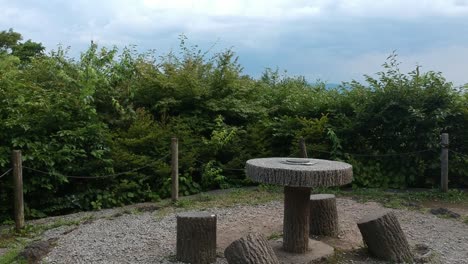 drone shot view from the usui pass observation platform in karuizawa, japan