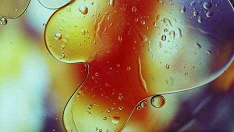 abstract colorful food oil drops bubbles and spheres flowing