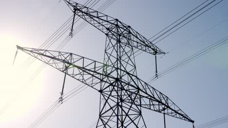 Electricity-Pylons-And-Power-Lines,-Transmission-tower