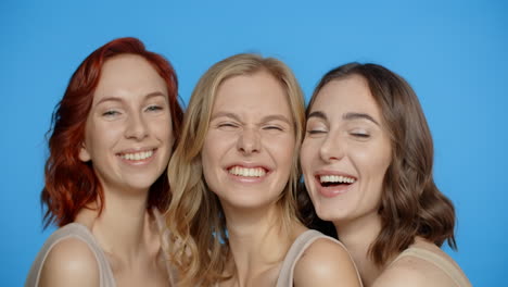 three happy women