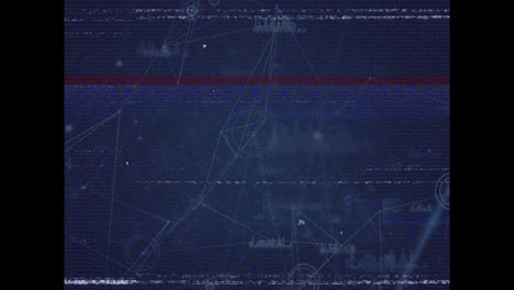 animation of data processing over blue background