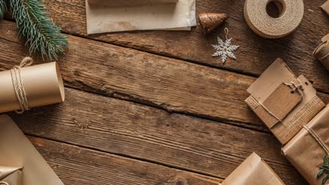 envoltura de regalos de navidad rústica