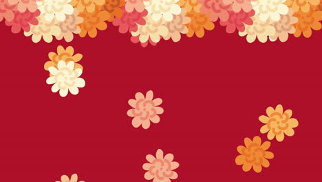 bhai dooj celebration with floral pattern in red background