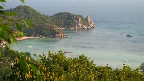 Beautiful-sunset-panoramic-view-over-tropical-island-and-ocean