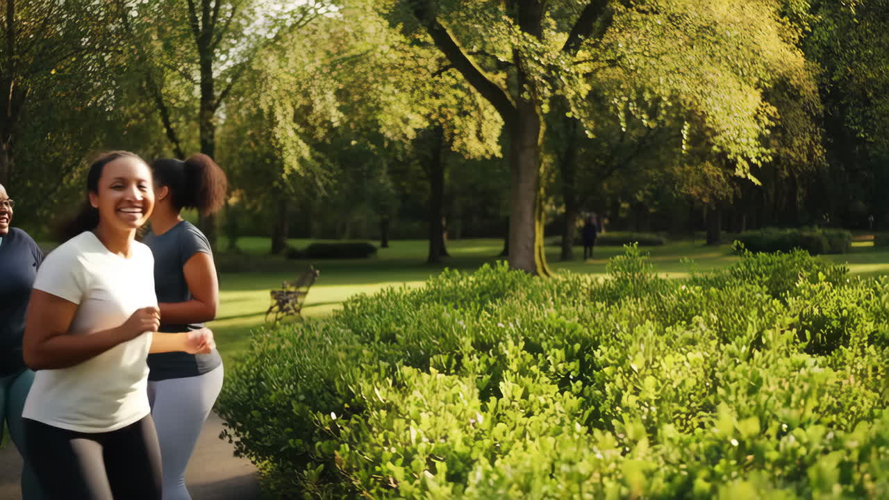Women running in the park