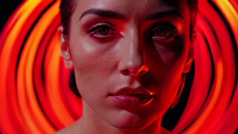 Woman Portrait with Red Light