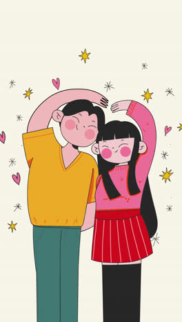 cute couple cartoon illustration