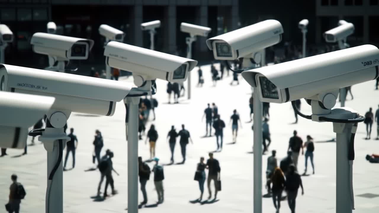 A Busy Urban Square Monitored by Surveillance Cameras: Observing the Interactions of Pedestrians in a Modern Cityscape Scene