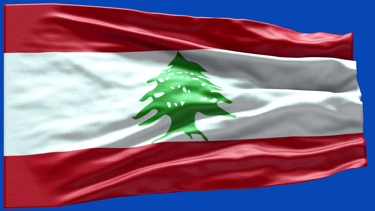 4k Highly Detailed Flag Of Lebanon - Lebanon Flag High Detail - National flag Lebanon wave Pattern loopable Elements