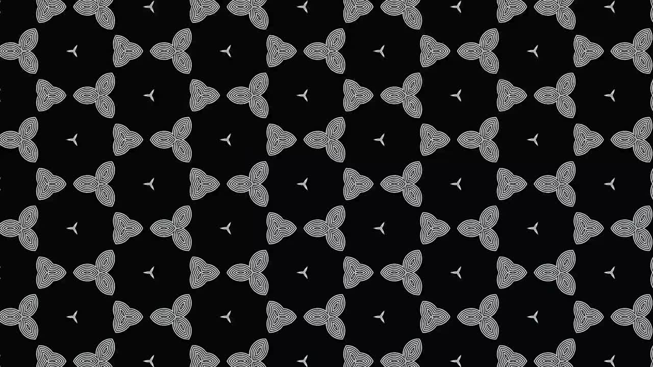 patrones florales en blanco y negro sin costuras en bucle - ilusión óptica de efecto hipnótico - animación