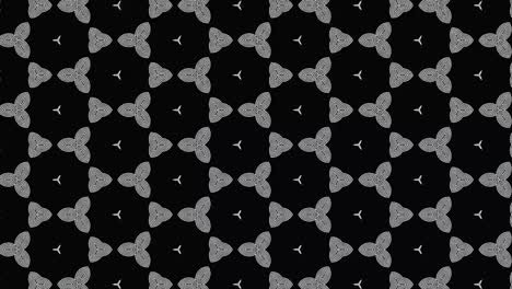 black and white floral patterns seamless looping - hypnotic effect optical illusion - animation