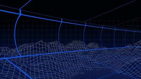 Moving-grid-lines-on-blue-background