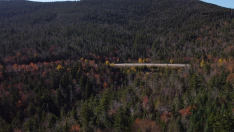 aerial view of autumn foliage of white mountain national forest new hampshire