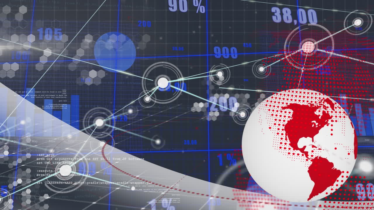 анимация глобуса, обработка данных и сеть соединений