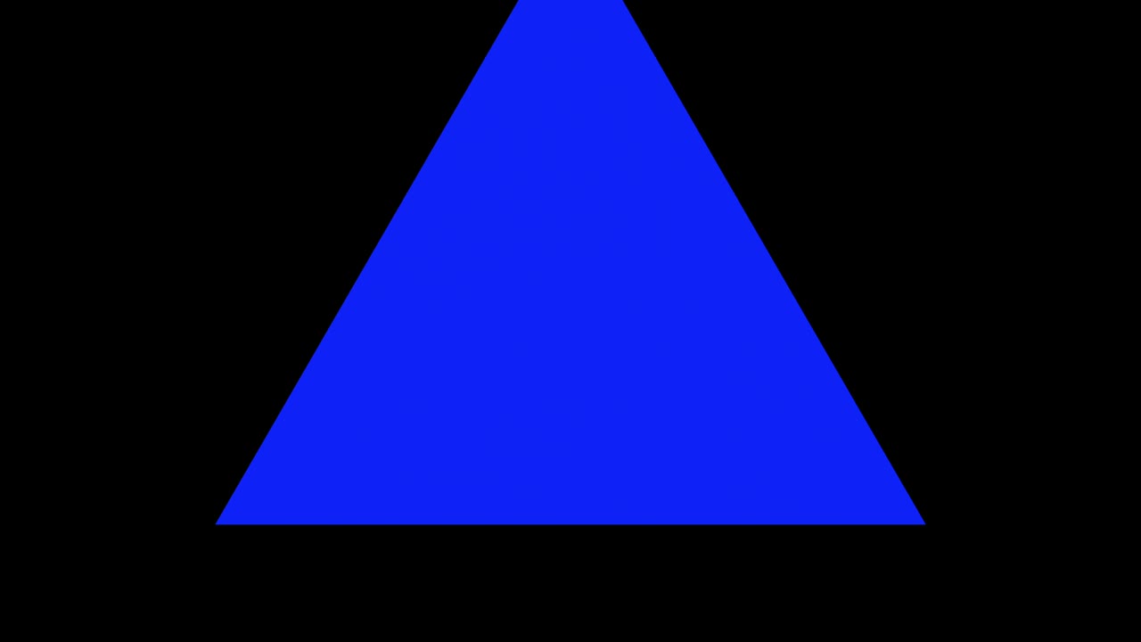 fondo negro y múltiples triángulos en movimiento, acercarse y alejarse repetidamente