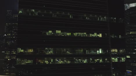 night view of office buildings