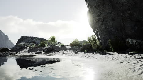 rock coastline and crystal clear mediterranean sea