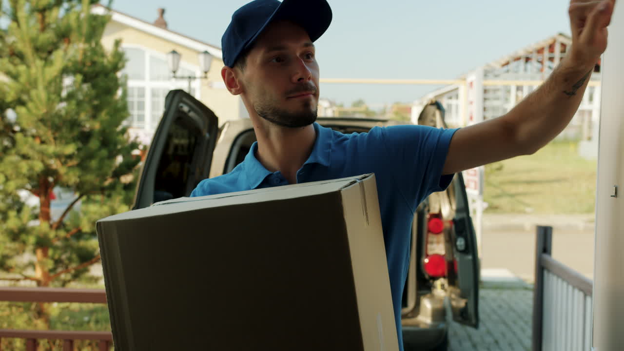 persona de entrega con el paquete