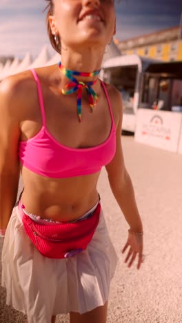 woman celebrating pride