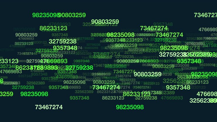Digital composition displayed through green and black squares symbolizes binary code in computing. 1s and 0s are the foundation of this system, conveying data and commands in computer programming