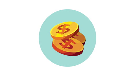 monedas dinero dólares animación financiera