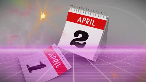 animación de puntos de luz sobre el calendario.