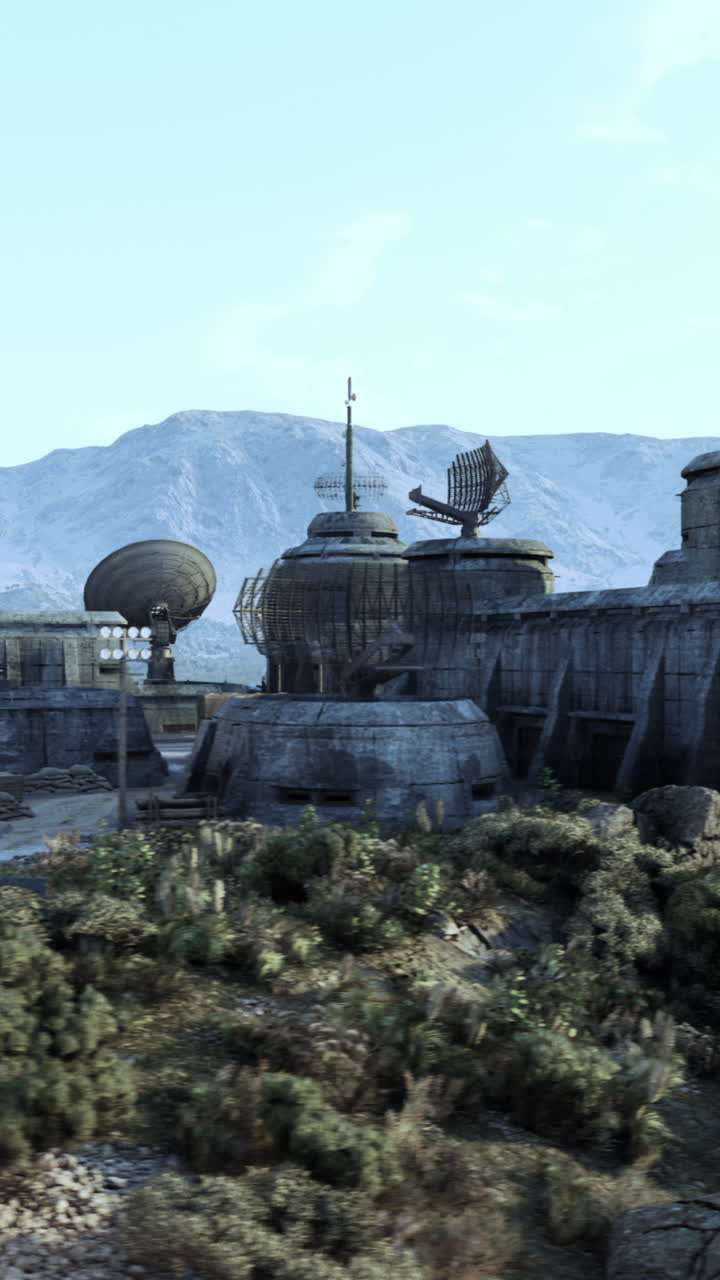 Futuristic Military Base in a Desolate Landscape