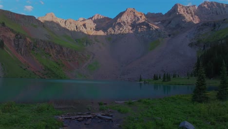 Sunrise sunset creek river Lower Blue Lakes wildflowers landscape Mount Sneffels Wilderness summer Ridgway Telluride Colorado Rocky Mountains Uncompahgre National Forest San Juan Dallas Range forward