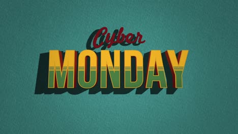 retro vibe: cyber monday in classic 80s style with grunge texture