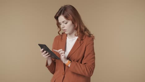 woman working with a calculator