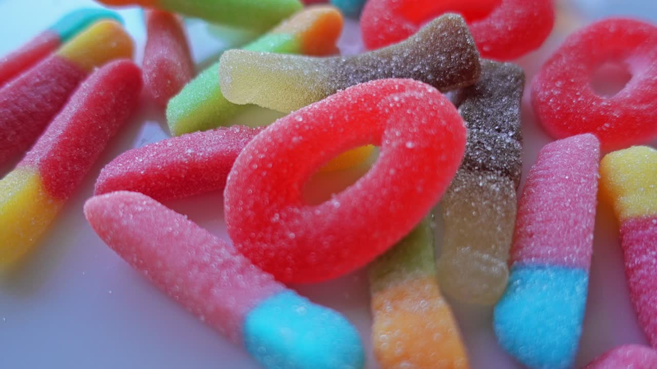 los caramelos giran como fondo 4k