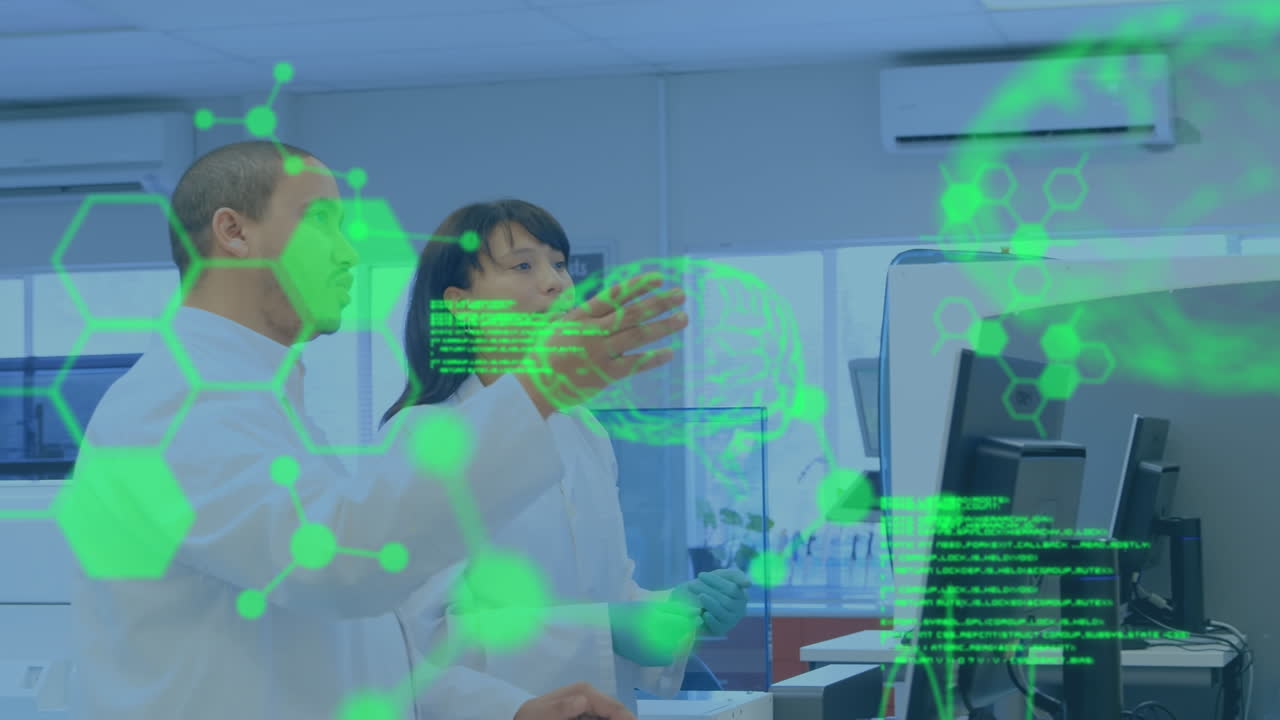 animación del procesamiento de datos científicos en diversos médicos.