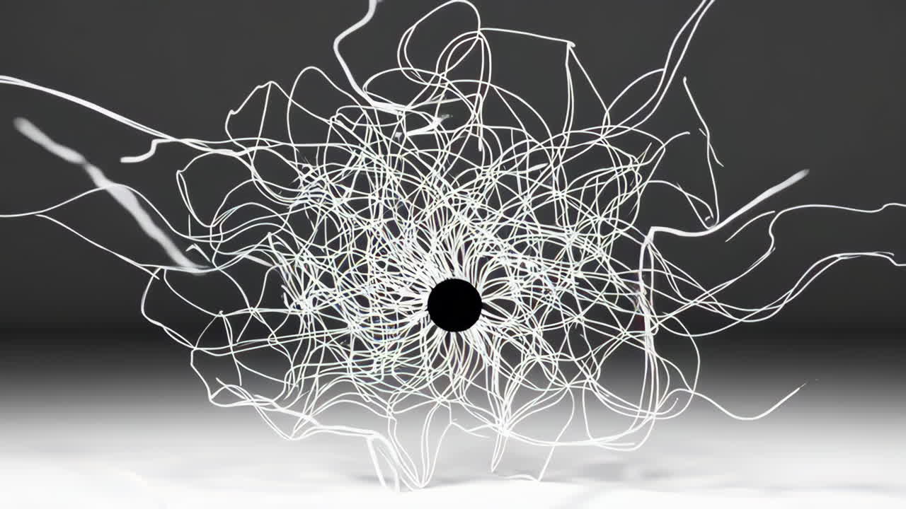 검은 바탕에 추상적인  선