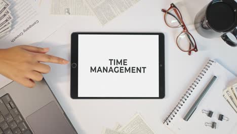 time management displaying on a tablet screen
